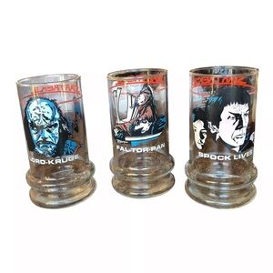 Star Trek 3 “The Search For Spock” Lot of 3-1984 Taco Bell Fal-Tor-Pan Cup Glass
